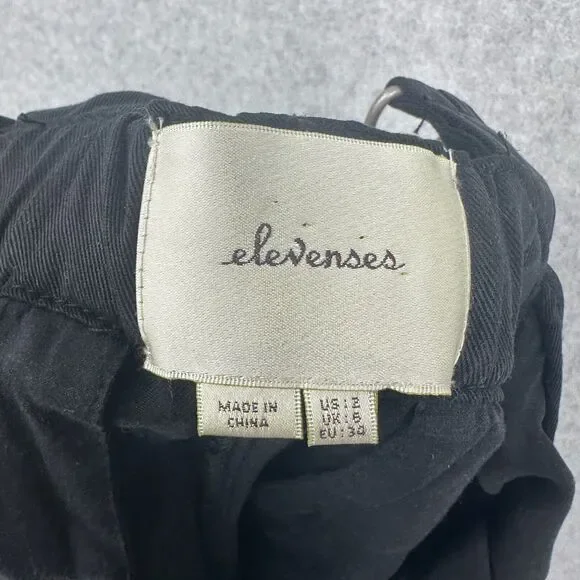 Elevenses Jumpsuit Womens 2 Black Anthropologie Sable Romper Cropped Wide Leg - Picture 9 of 11